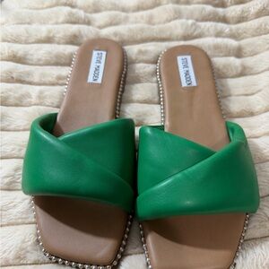 Steve Madden Vibrant Green Slide Sandals